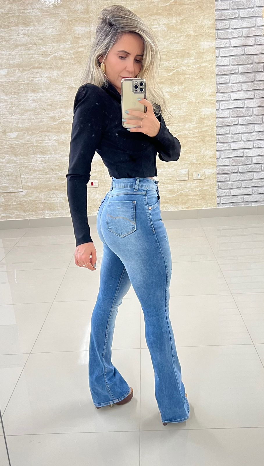Calça Bootcut Jeans Feminino - 013.24.0007