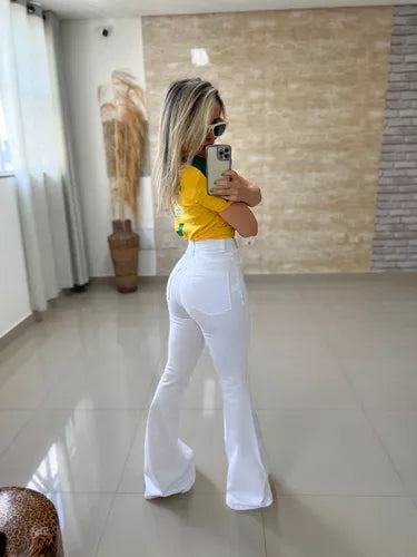 Calça Flare Amanda Sarja Color Feminino - 013.02.0602