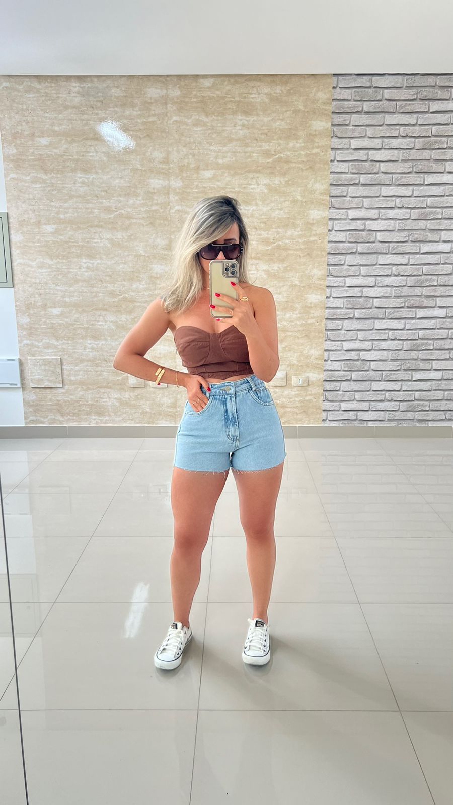 Shorts Mom Barra A Fio Jeans Feminino 005.25.0009