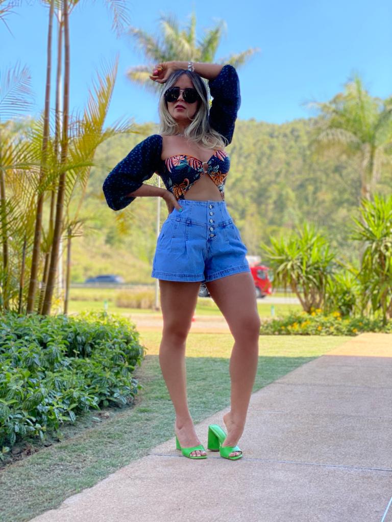 Shorts Com Pence Jeans Feminino - 05.28.0001