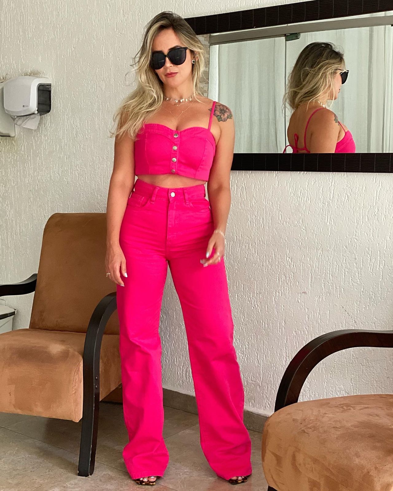 Blusa Cropped Com Alça Sarja Feminino - 021.18.0008
