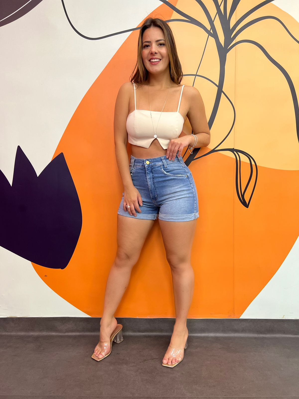 Shorts Mom Barra Dobrada Jeans Feminino - 005.11.0109