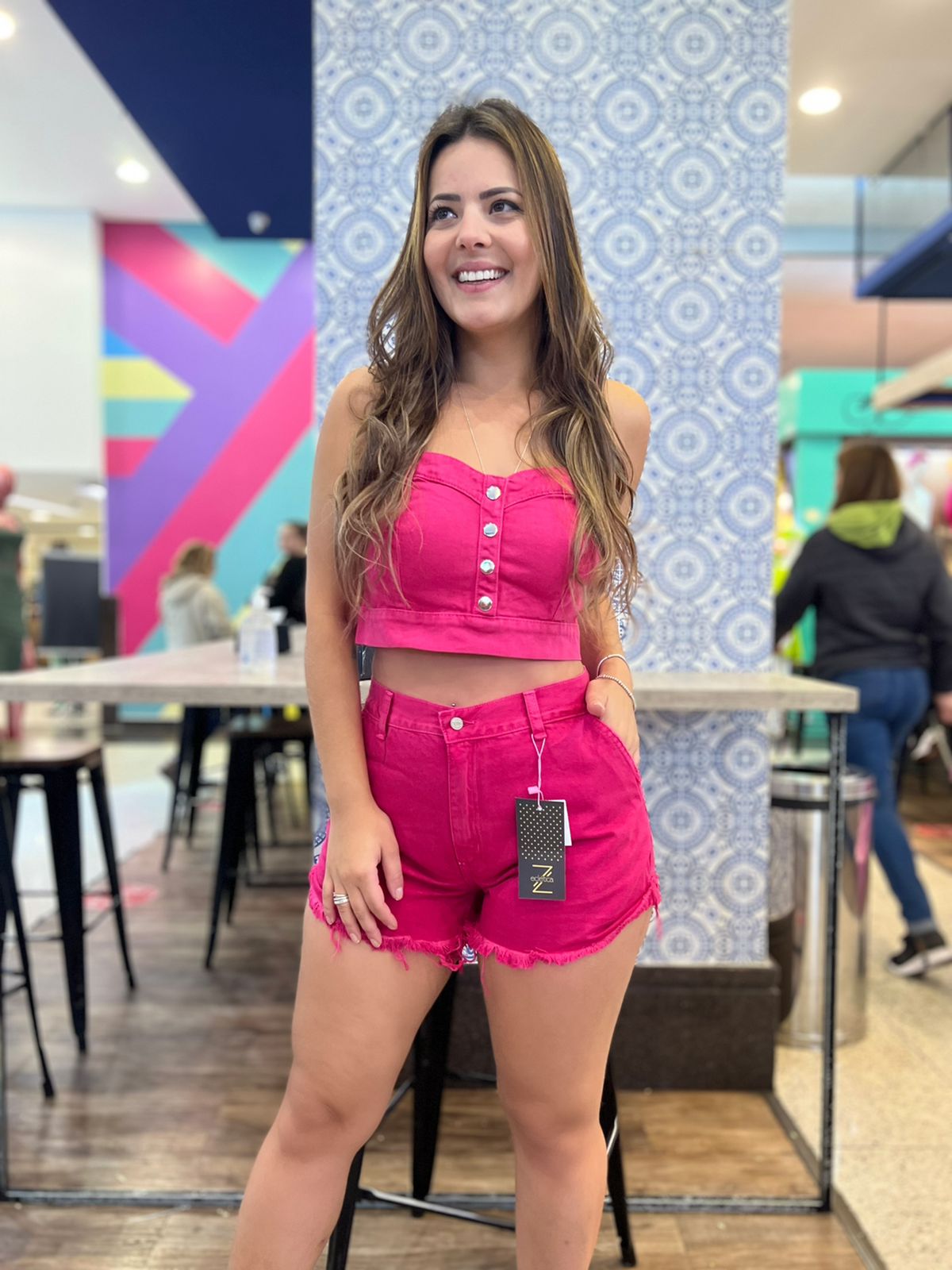 Blusa Cropped Com Alça Sarja Feminino - 021.18.0008