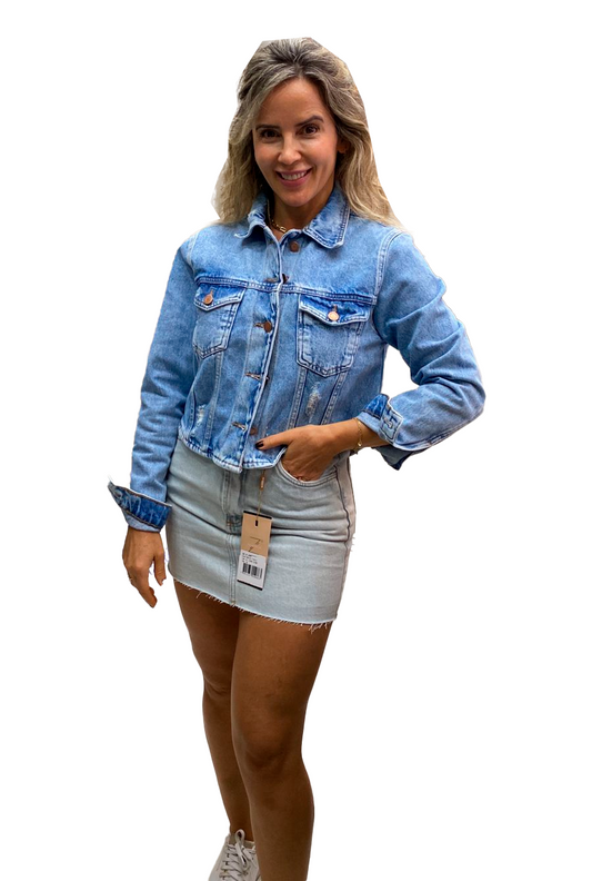 Jaqueta Baby Blue Jeans Feminino - 011.02.0062