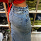 Saia Midi Jeans Feminino - 001.27.0018