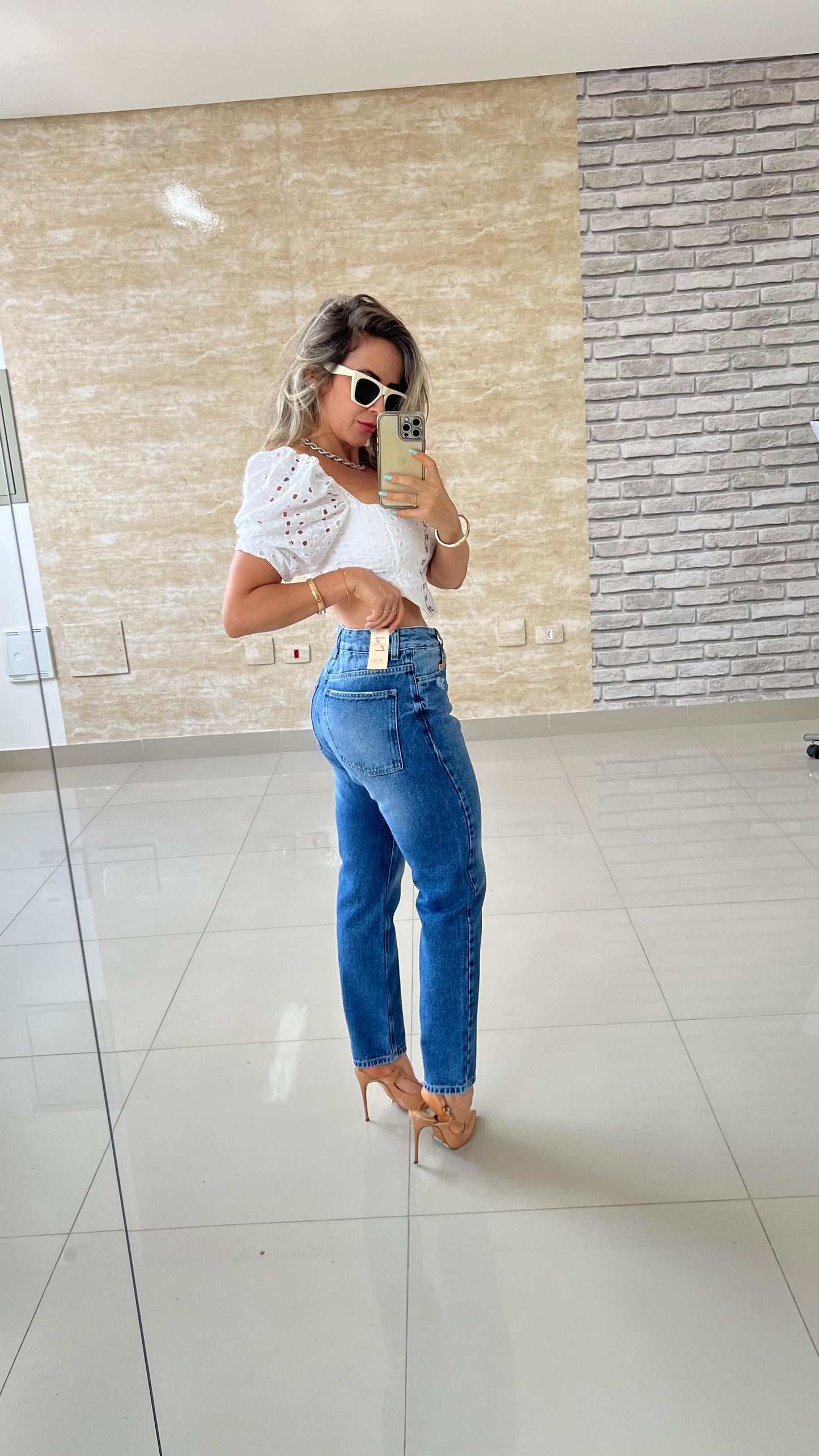 Calça Mom Destroyed Jeans Feminino - 013.61.0001