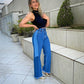 Calça Wide Leg Patchwork Jeans Feminino - 13.42.0042