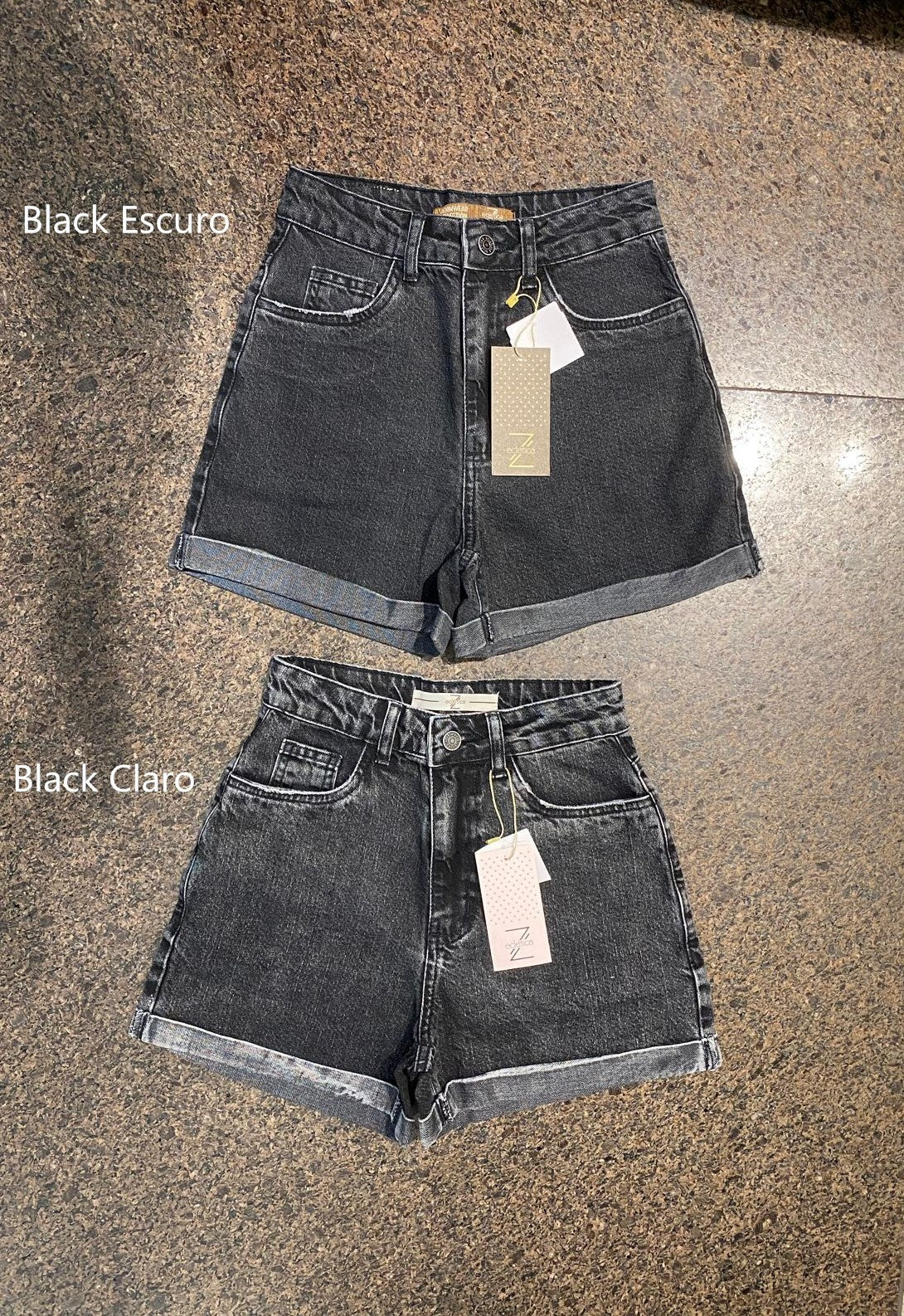Shorts Mom Black Jeans Feminino - 005.35.0001