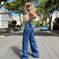 Calça Wide Leg Alfaiataria Jeans Feminino - 013.42.0067
