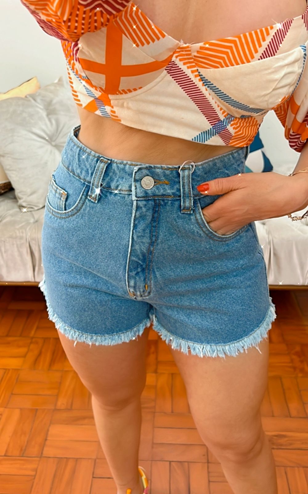 Shorts Mom Bolso Baixo Jeans Feminino - 005.25.0007