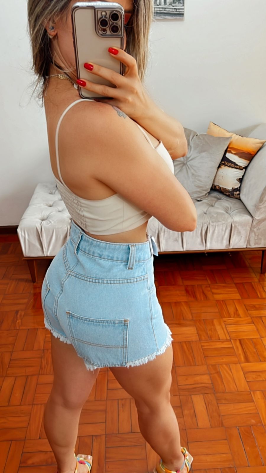 Shorts Mom Bolso Baixo Jeans Feminino - 005.25.0007