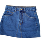 Saia Diagonal Recorte Frontal Jeans Feminino - 001.06.0006