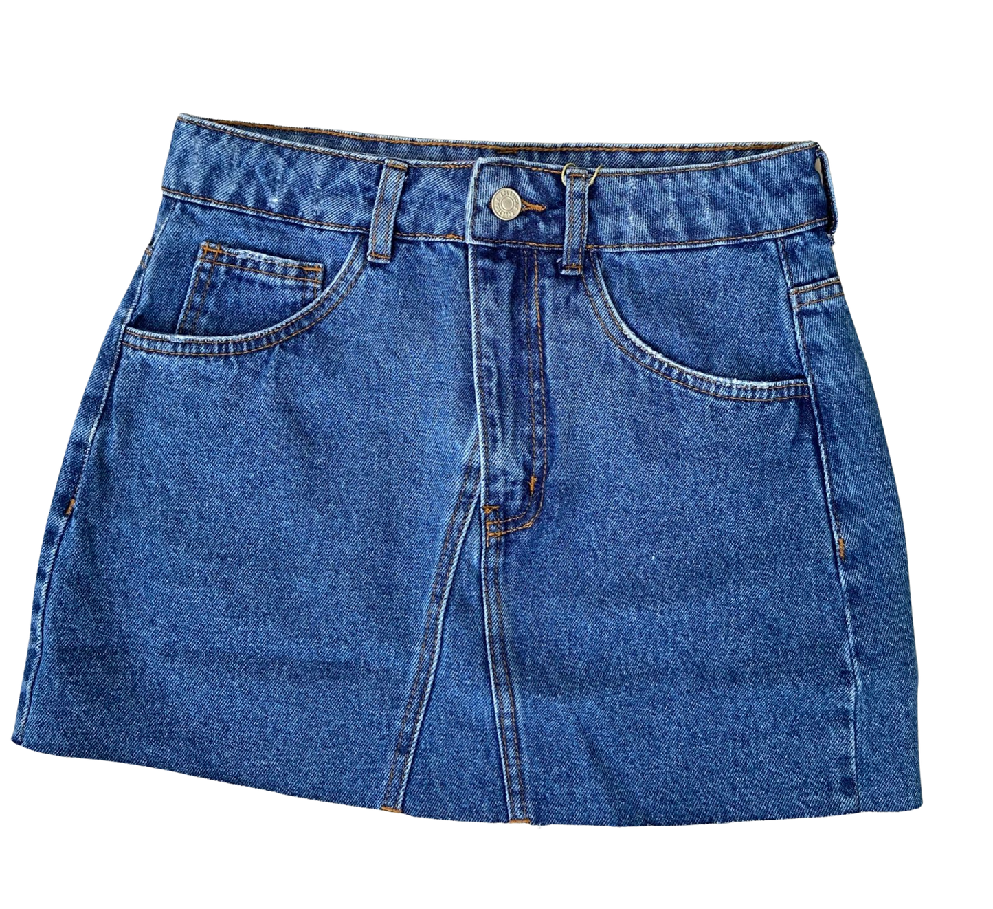 Saia Diagonal Recorte Frontal Jeans Feminino - 001.06.0006